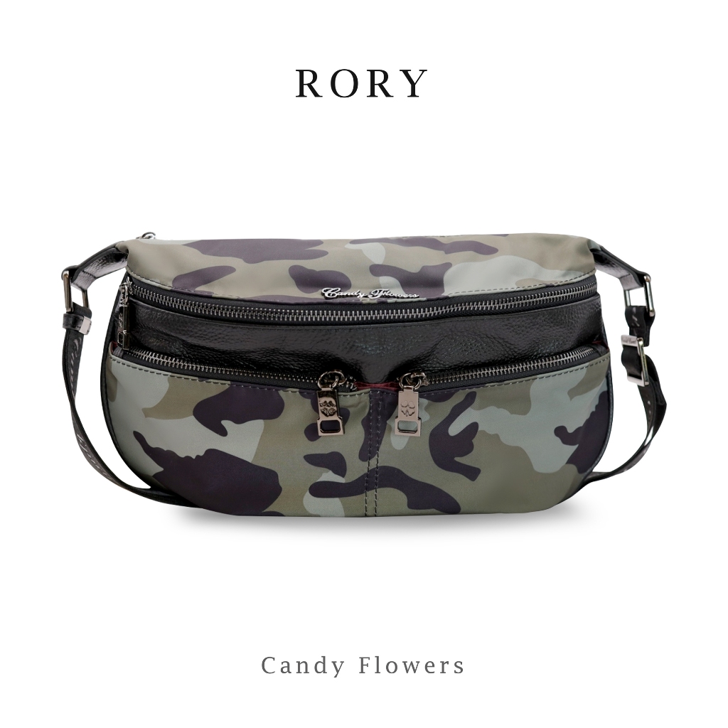 Candy Flowers กระเป๋าผ้าไนล่อนที่เงาและสวยที่สุด รุ่น Rory ทรงคาดอก สุดหรู ช่องเยอะ กันน้ำได้ 90%