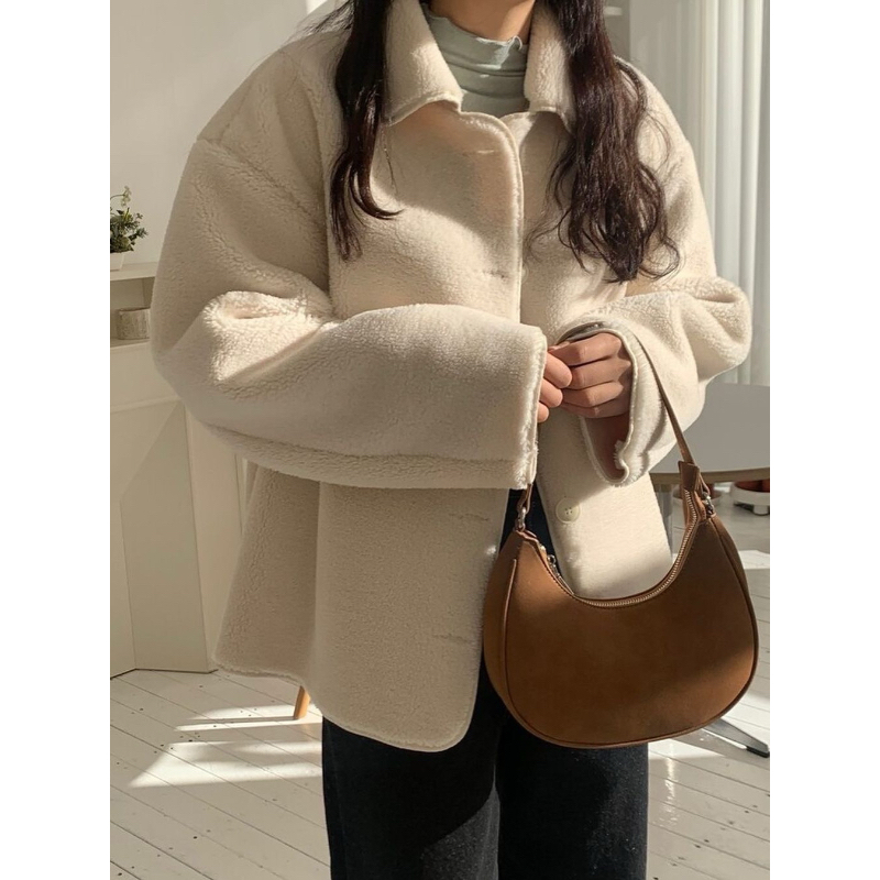 cpjgirlxx | พร้อมส่ง First Snow Fleece Coat - โค้ทขนนุ่ม ขนแกะ เกาหลี
