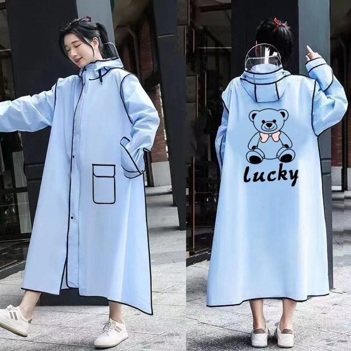 เสื้อกันฝน แบบหนา ใส่ขับมอเตอร์ไซค์ได้ ลายการ์ตูนน่ารัก มีหลายสีให้เลือก มีหมวกด้วย สวมใส่สบาย ทั้งชายและหญิง รหัส T-05
