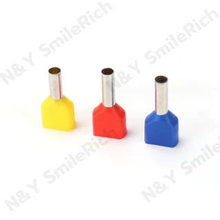 (TEXXXX) หางปลาคอร์ดเอ็นชนิดสายคู่ 100 ชิ้นต่อถุง หางปลาย้ำสายไฟ CORD END มี 7 ขนาด 6 สี สามารถออกใบกำกับได้