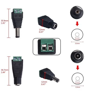 1pcs แจ็ค DC Jack ตัวผู้ ตัวเมีย Connector 5.5x2.1มม.แจ๊คตัวเมีย แจ๊คตัวผู้ แบบขัน / แบบสาย jack dc 12v