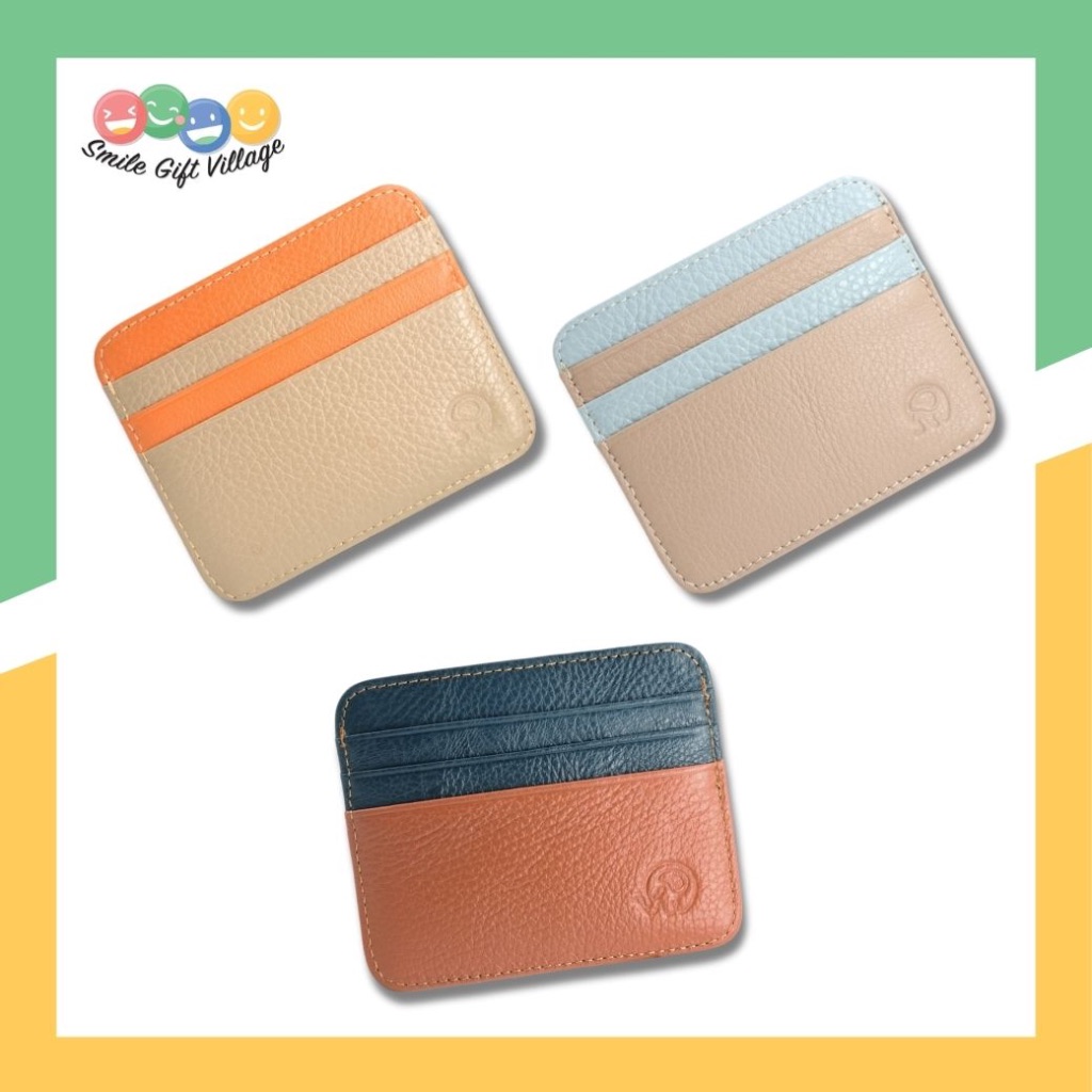 ซองใส่บัตร Card Holder หนังแท้ 100% ขนาดกระทัดรัด พกพาง่าย ทนทาน มีสีให้เลือกเยอะ