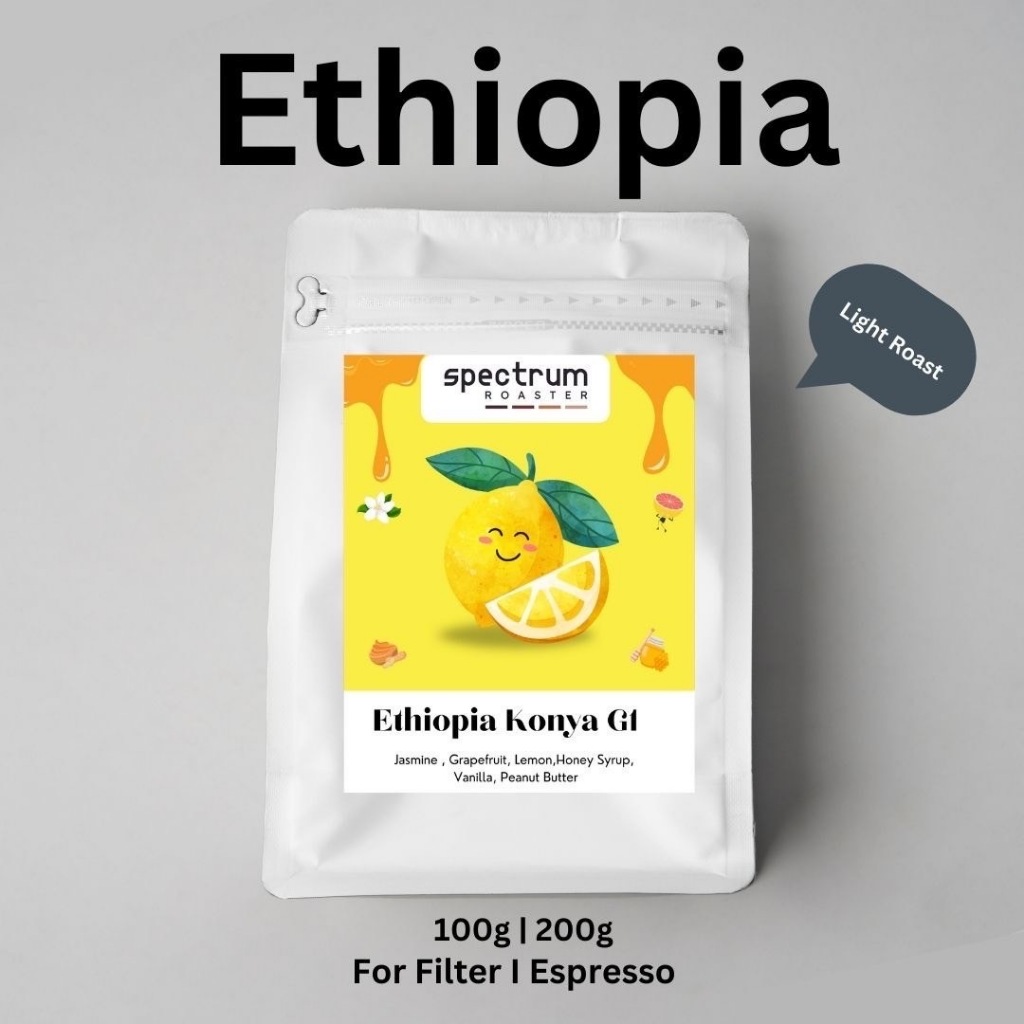 เมล็ดกาแฟ Ethiopia Konya G1   Process : Natural  Testing Notes : Jasmine , Grapefruit, Lemon,Honey S