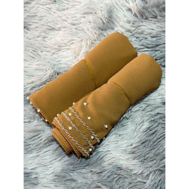 ฮิญาบปักมุก+เวล สินค้าพร้อมส่ง