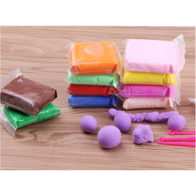 ดินเบา 12 สี แป้งโดว์ ดินน้ำมัน ฟรี!!อุปกรณ์ปั้น ดินเบาเกาหลี ของเล่นเด็ก แฮนด์เมด - รูปที่ 2