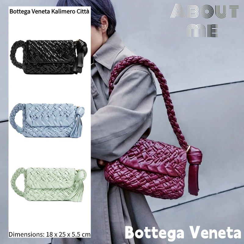 💯บอตเตก้า เวเนต้า Bottega Veneta Kalimero Città กระเป๋าสะพายข้างผู้หญิง BV กระเป๋าสาน💯