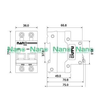 NANO เบรกเกอร์กันดูด/กันช็อต เมน ลูกย่อย 6/10kA 16/20/32/50/63A(1ชิ้น) ลูกเซอร์กิต ใส่ตู้ไฟ เมนกันดูด