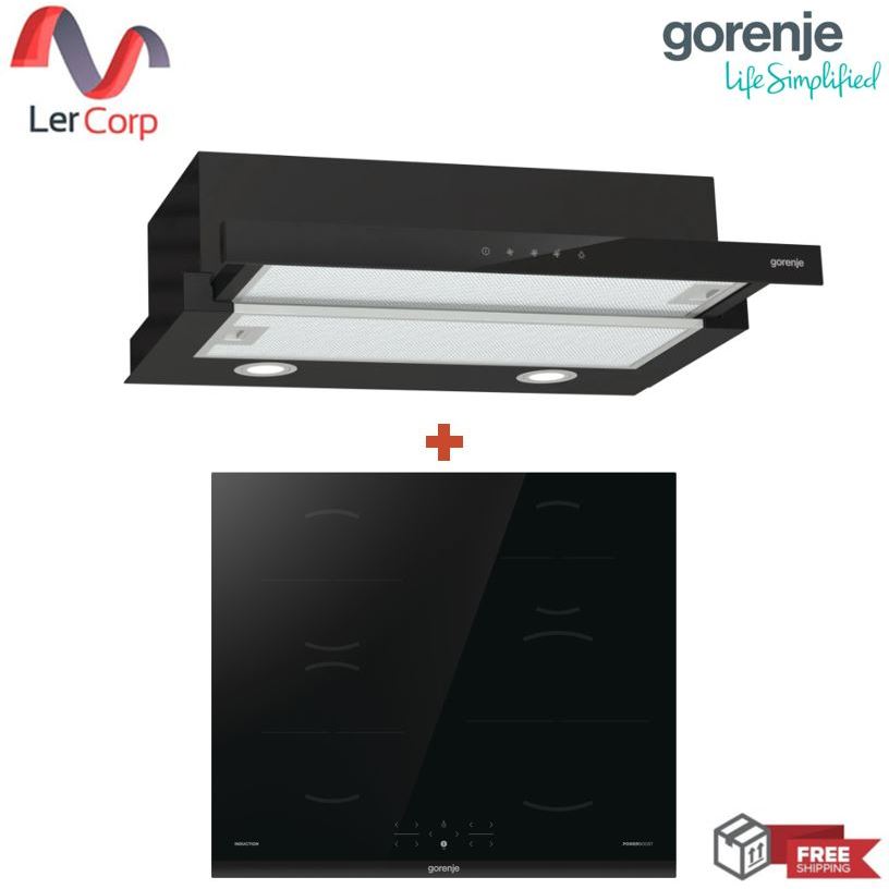 (Gorenje) เครื่องดูดควันแบบฝัง TH64E4BG + เตาไฟฟ้า induction 4 Zones 60 ซม. รุ่น GI6401BC