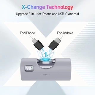 [ของแท้/ประกัน1ปี] iWALK LinkPodX พาวเวอร์แบงค์เปลี่ยนหัวได้ (Type-C & Lightning) 5000mAh 2-in-1 รองรับมือถือได้ทุกรุ่น