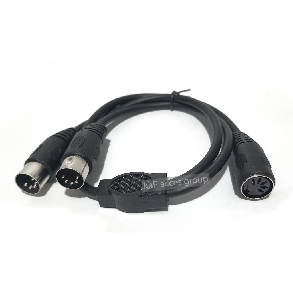 MIDI DIN 5Pin Splitter Y สาย MIDI 5ขา หัวตัวเมีย 2 X DIN-5PIN หัวตัวผู้ MIDI กีตาร์ คีย์บอร์ด อะแดปเ