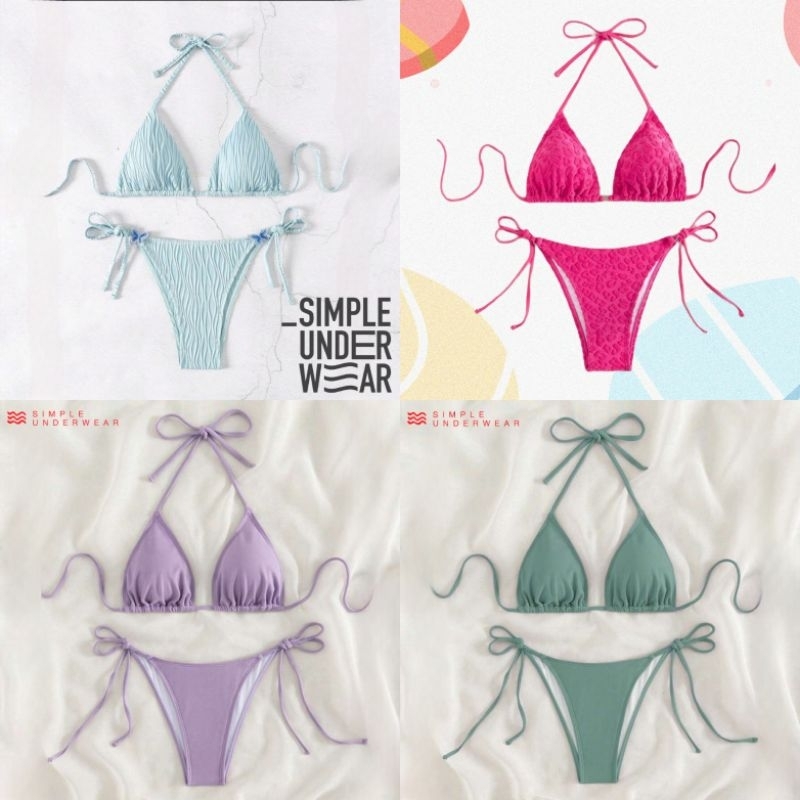 184 , 275 , 290 , 292 , 295 Simple Underwear bikini คลองคอ แบบผูกบนล่าง