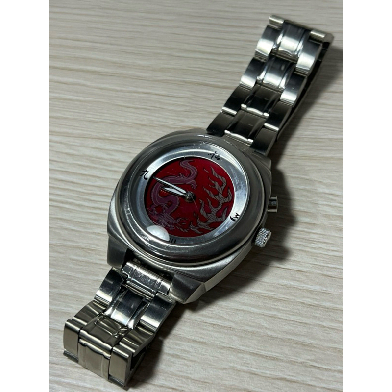 นาฬิกา FOSSIL แท้มังกรแดงหายากมาก สายสแตนเลสเปลี่ยนมา มีสายหนังอันเก่าให้
