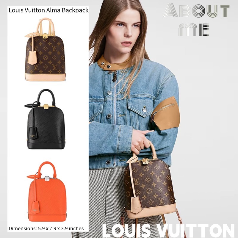หลุยส์วิตตอง ✨Louis Vuitton Alma Backpack✨ กระเป๋าถือผู้หญิง LV Leather