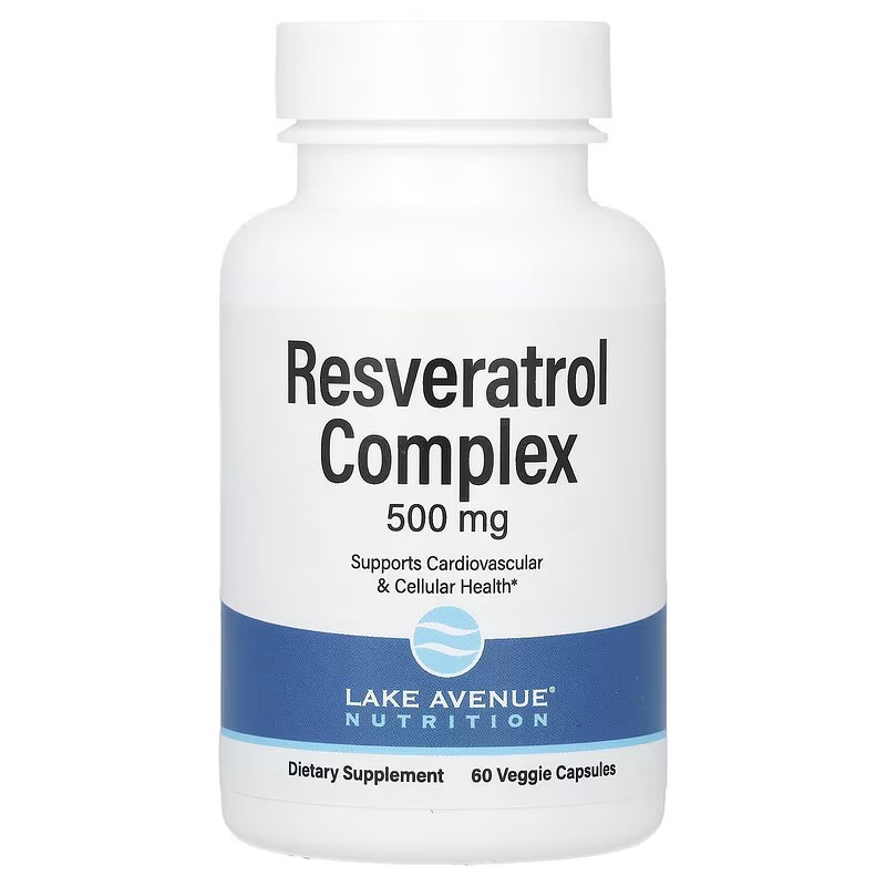 Resveratrol Complex, 500 mg, 30 Capsules, Lake Avenue Nutrition - [EXP 10/2025]
