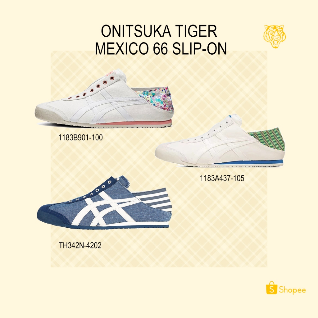 Onitsuka Tiger Mexico 66 Slip-on 1183B901-100 1183A437-105 TH342N-4202 รองเท้าผ้าใบลําลอง