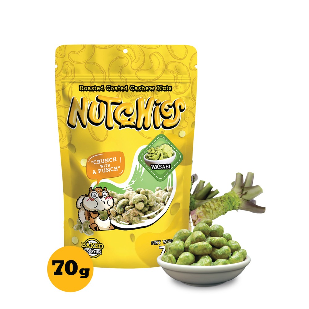 นัทชี่ส์ รสวาซาบิ เม็ดมะม่วงหิมพานต์ 70 กรัม / Nutchies Wasabi Flavour 70g