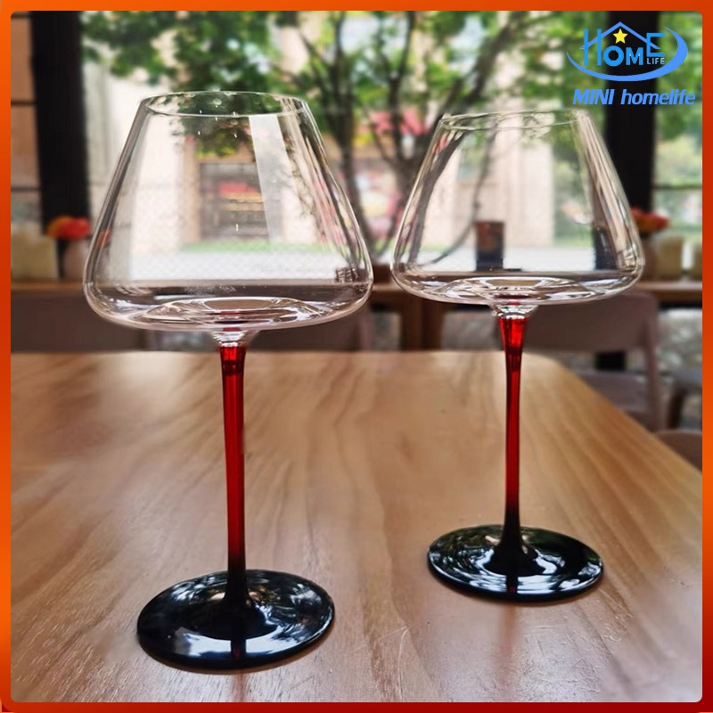 【พร้อมส่งในไทย】แก้วไวน์แดง เท้าสูงทรงดอกกุหลาบทรงสูง red wine glass 700ML