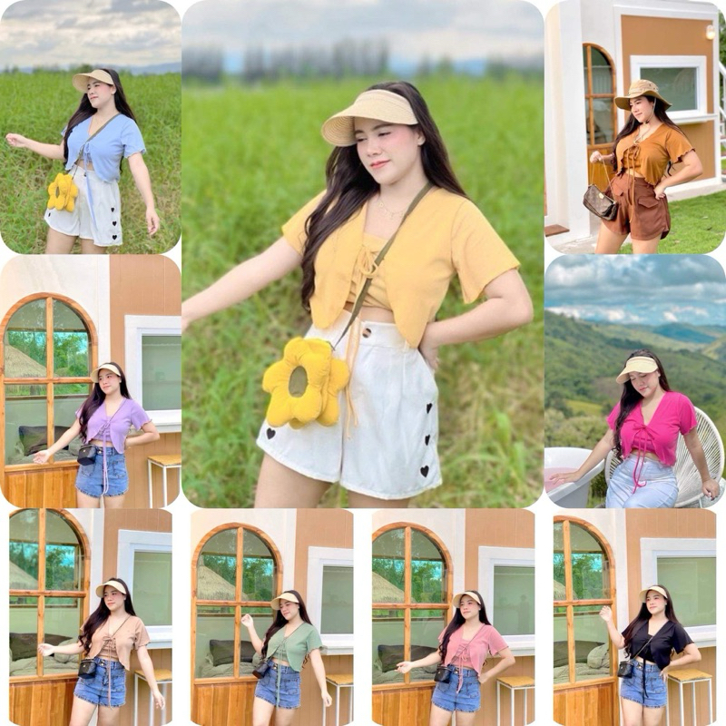 Bi-S2H1🌹 เสื้อ2ชั้น น่ารักมากๆเลยใช่ดีเทลผ้าร่อง อก34-46