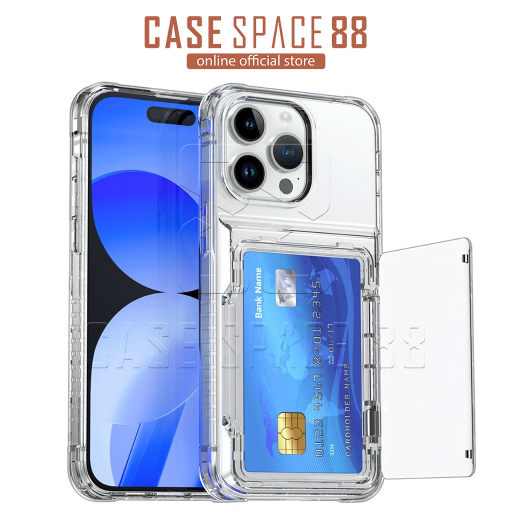 Casespace88 เคสใส่บัตร ขอบหนากันกระแทกอย่างดี มีช่อง ใส่บัตรได้ 5 ใบ  เคสไอโฟน สำหรับ iPhone 17