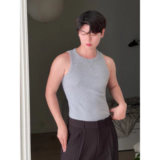 เสื้อกล้ามBasictanktopทรงคอติด