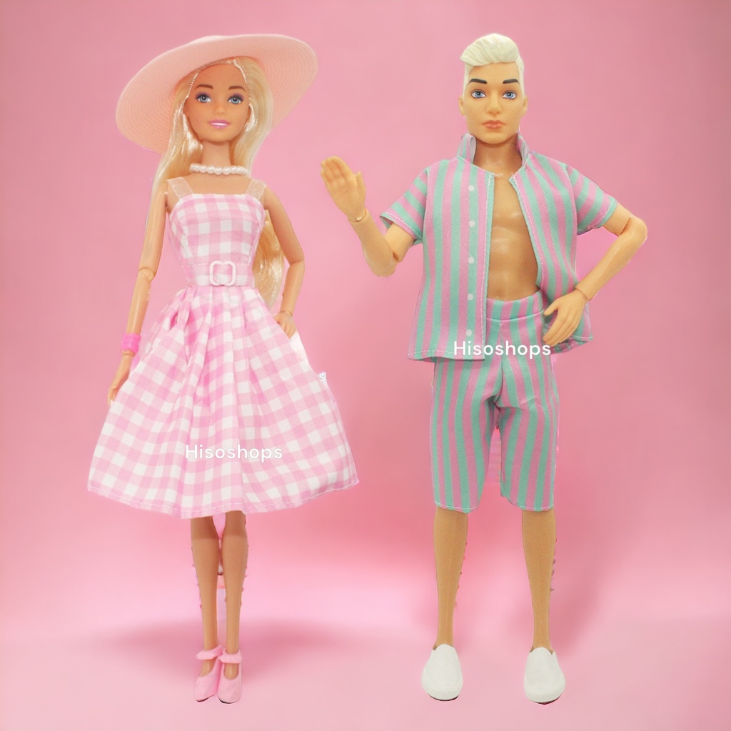Barbie The Movie Ken set ตุ๊กตาเคน ใส่ชุดลายทางสีพาสเทล จากการ์ตูนเรื่องบาร์บี้ งานข้อต่อขยับแขนขาได้ งานสวยน่ารักมากๆ