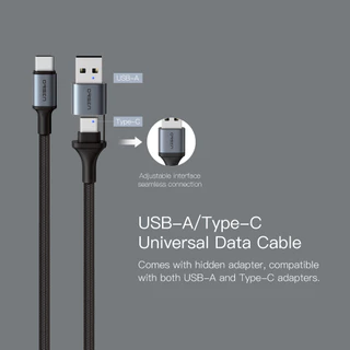 [ติดตาม รับส่วนลด] Orsen by Eloop S8 สายชาร์จ 2in1 PD 100W 5A USB Type C ยาว1.5เมตร ชาร์จโน๊ตบุ๊ค