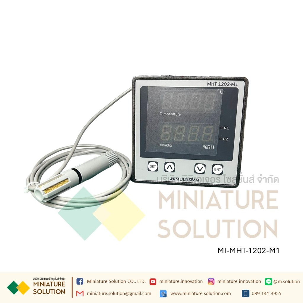 Multispan Temperature+Humidity controller with RH-100 humidity sensor & Modbus Pt-100 + Humidity sen