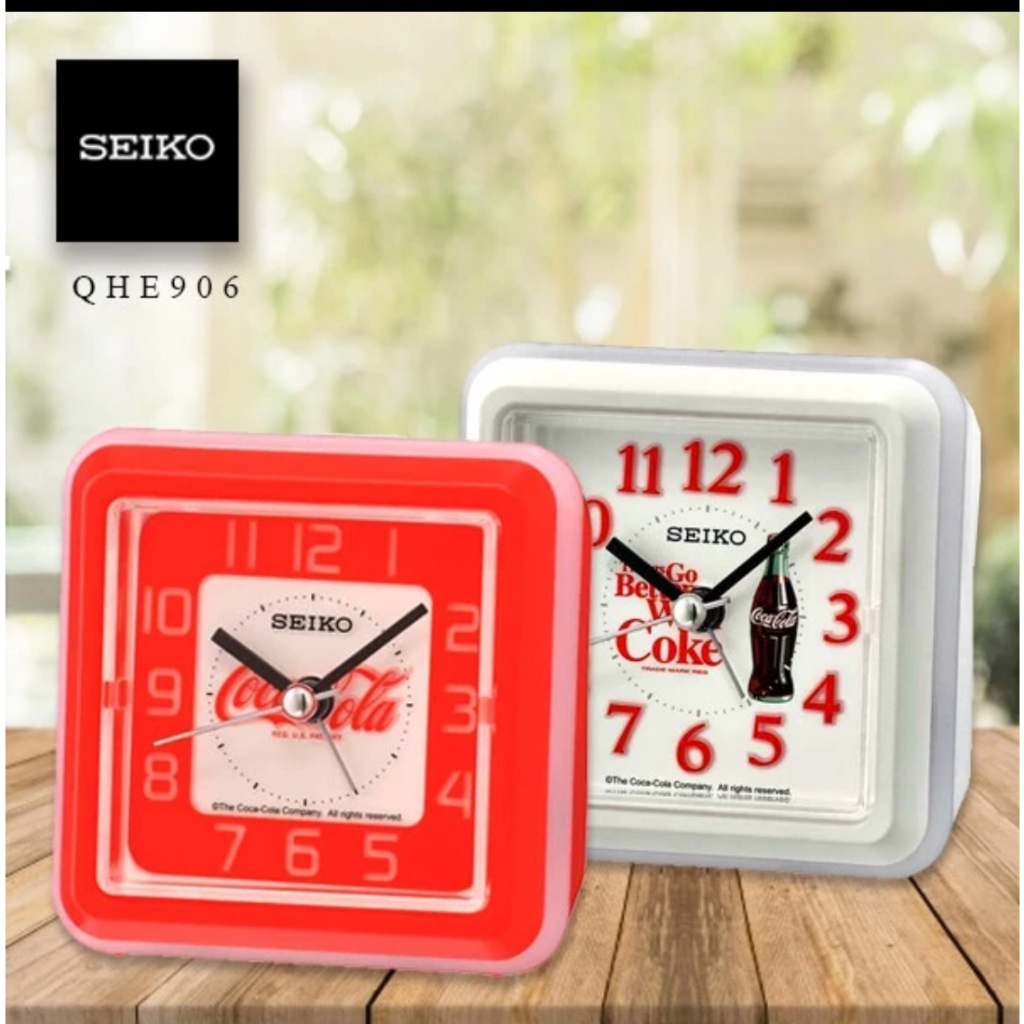 นาฬิกาปลุกตั้งโต๊ะ SEIKO Coca Cola รุ่น QHE906R สีแดง QHE906W สีขาว