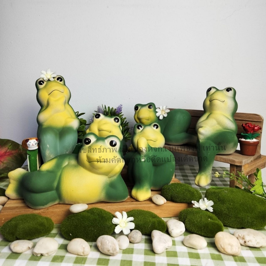 ตุ๊กตาแต่งสวน กบสวยงาม กบแต่งสวน 4-6นิ้ว แต่งบ่อปลา ตุ๊กตาเซรามิคแต่งสวน  ตุ๊กตาจัดสวนหย่อม - รูปที่ 7
