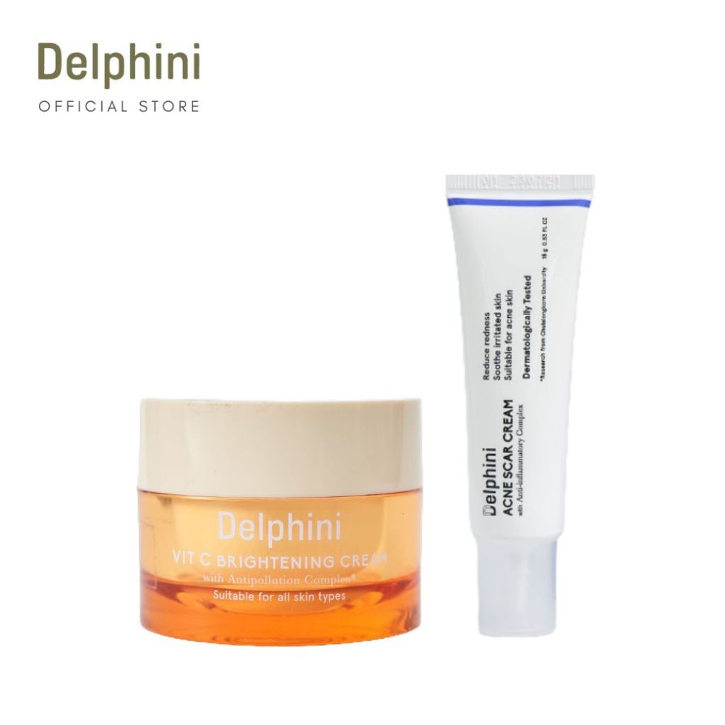 Dark Spot Set :  Delphini Vit C Brightening Cream + Delphini Acne Scar Cream