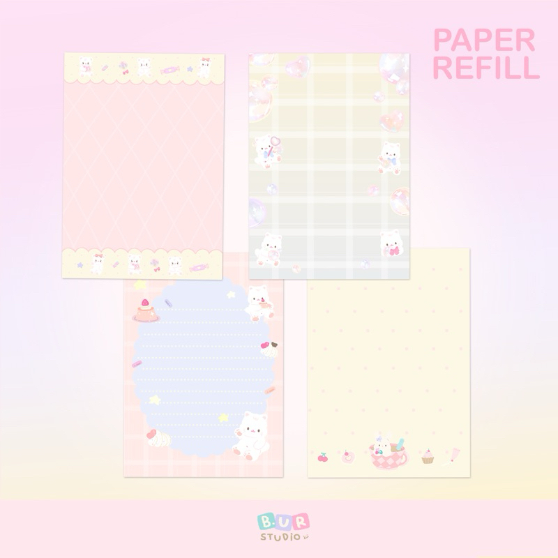 Paper Refill set : size A6 | B.URSTUDIO ♡