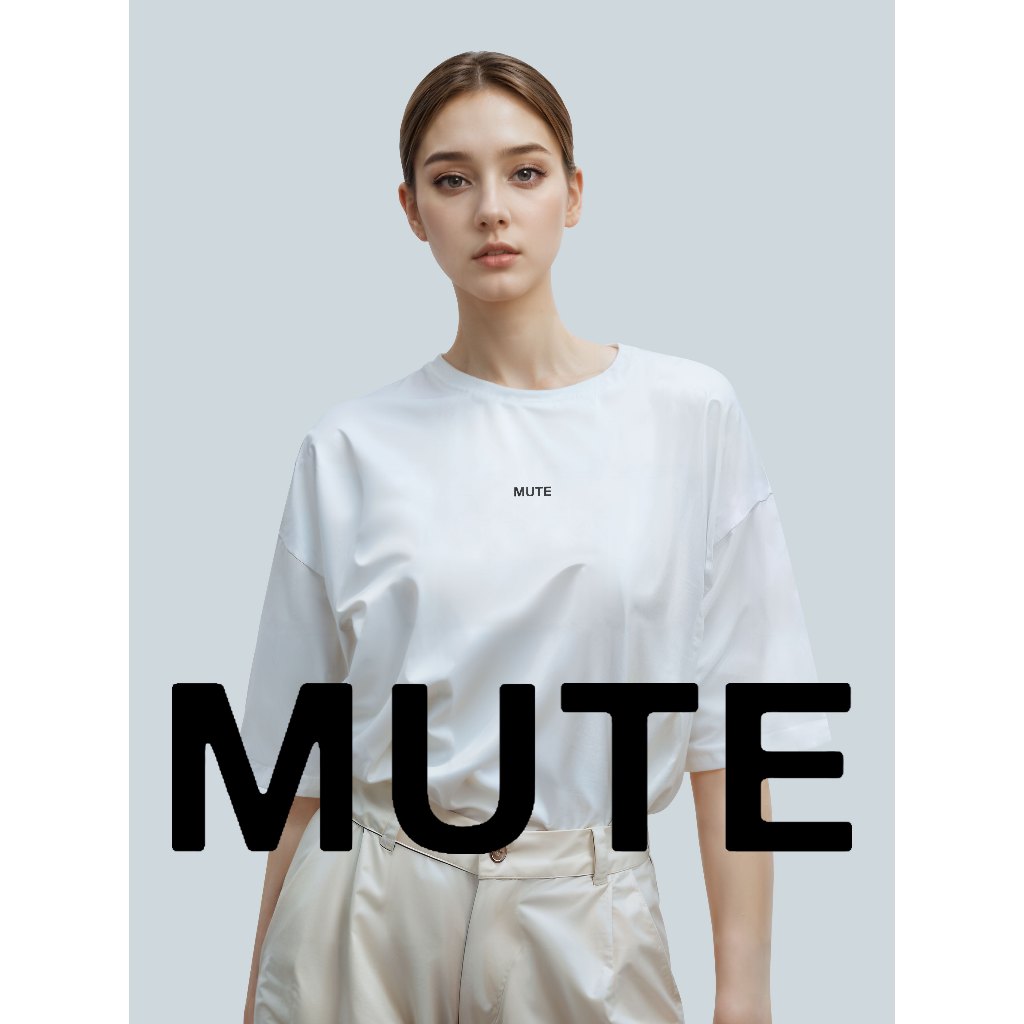 MUTE Oversized T-SHIRT เสื้อยืดทรงโอเวอร์ไซส์ Brand Cloud and Cigarette