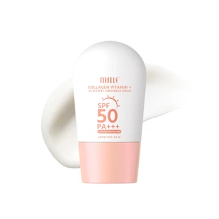 [ของแถม-กันแดดสูตรเดิม] Mille กันแดดสูตรน้ำผสมคอลลาเจน Collagen Watery Sunscreen SPF50 PA +++ 10ml.