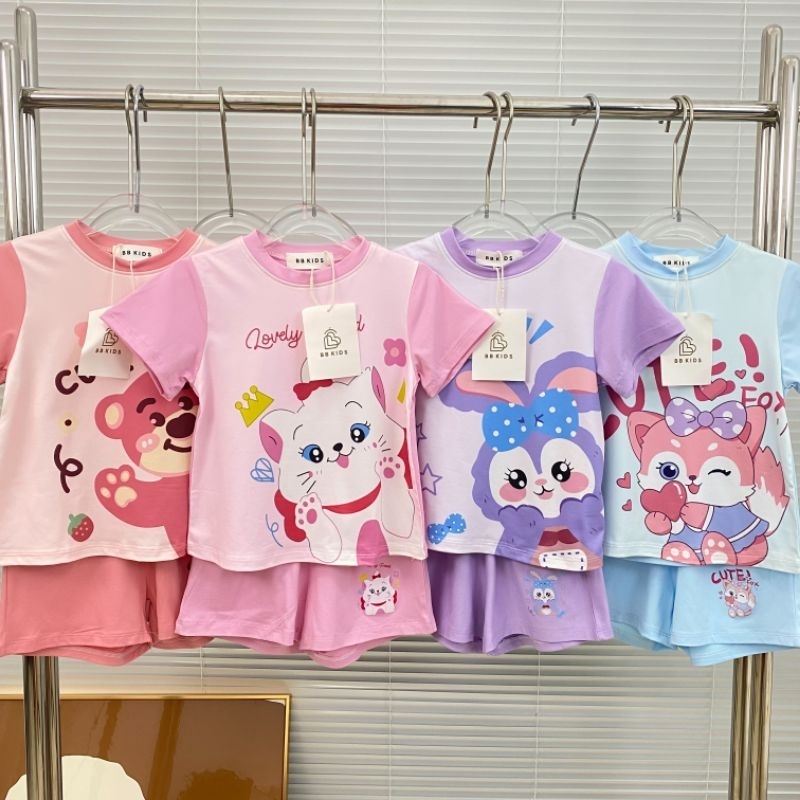 พร้อมส่ง ชุดเช็ต งานป้าย bb kids เนื้อผ้าดี ราคาถูก