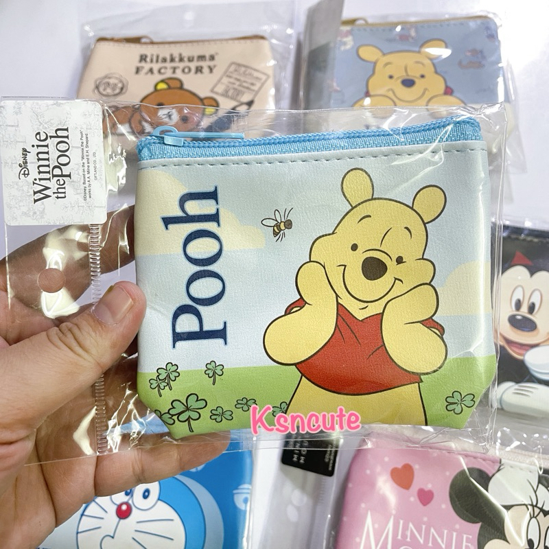 กระเป๋าสตางค์ กระเป๋าใส่เหรียญ disney doraemon pooh