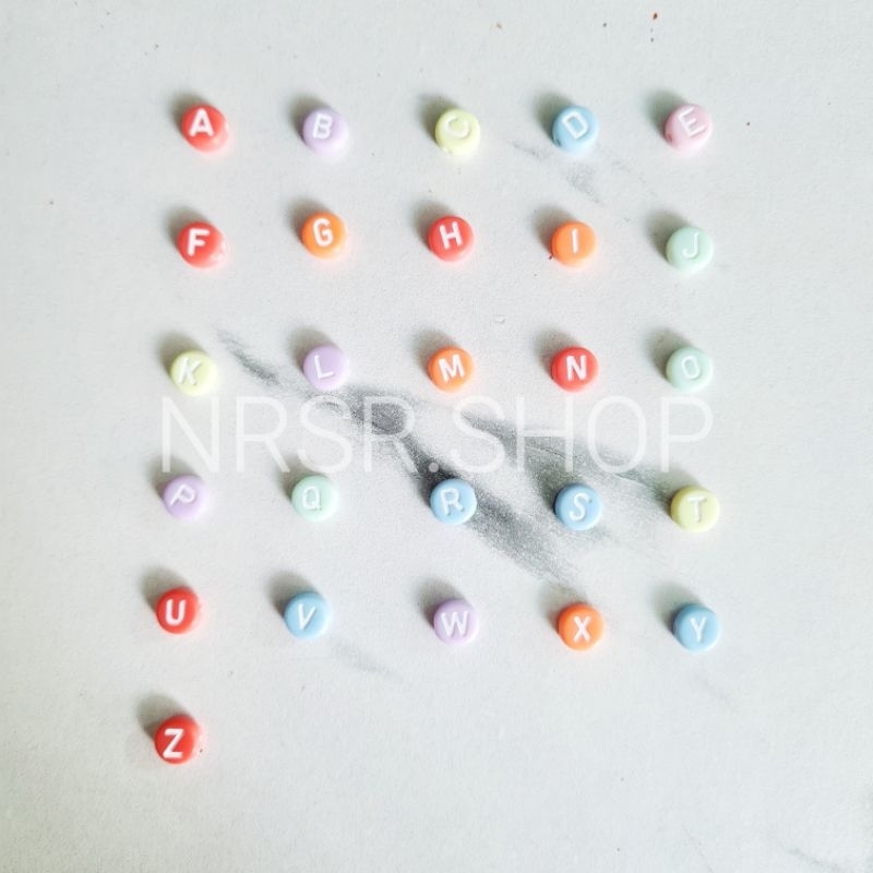 🌟พร้อมส่ง🌟 [แบบเลือกตัวอักษรได้](2) ลูกปัดตัวอักษร ภาษาอังกฤษ A-Z จำนวน 20 ตัว