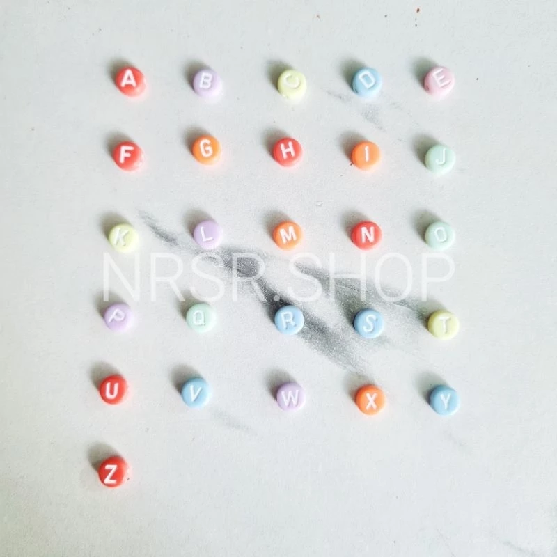 🌟พร้อมส่ง🌟 [แบบเลือกตัวอักษรได้](2) ลูกปัดตัวอักษร ภาษาอังกฤษ A-Z จำนวน 20 ตัว
