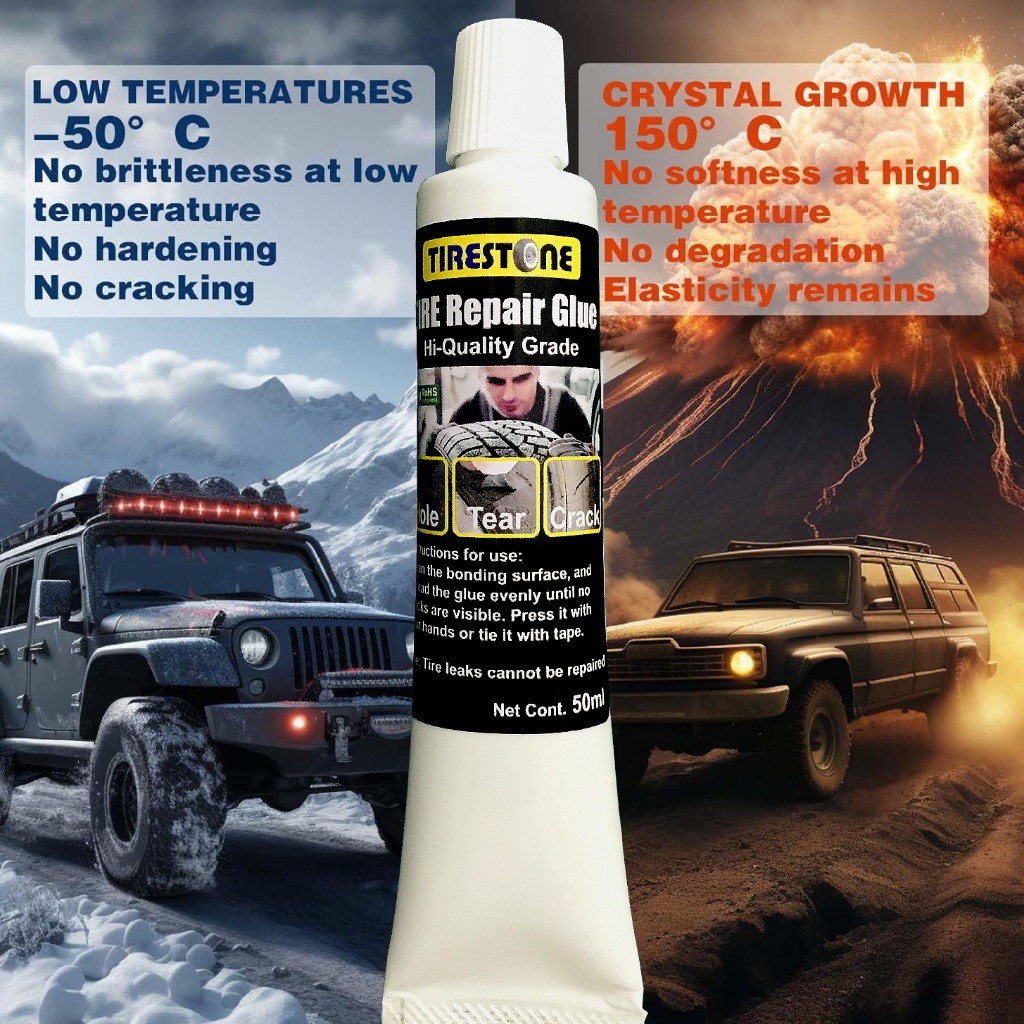 กาวซ่อมยางรถยนต์ TIRESTONE คุณภาพสูง ซ่อมรอยฉีกขาด เติมเต็มหลุม ปะรอยแตกปริ ไม่เป็นฝ้าขาว
