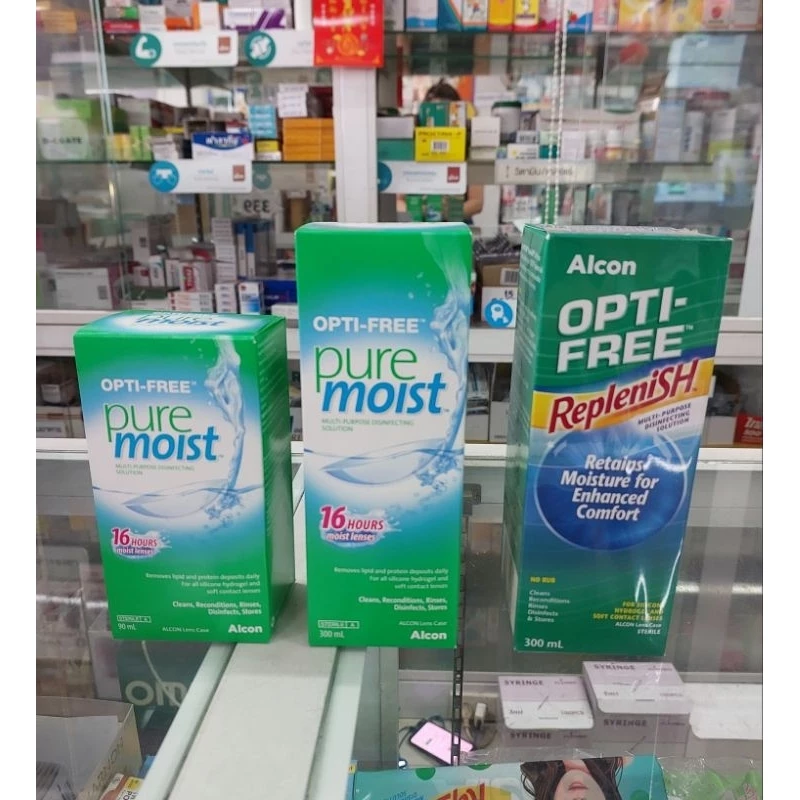 Opti-free Pure moist / Replenish น้ำยาล้างคอนแทคเลนส์ 300ml
