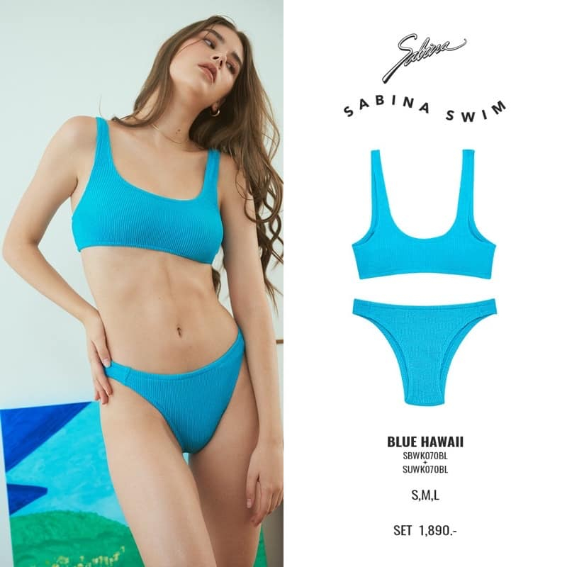 Sabina ชุดว่ายน้ำ Swimwear รุ่น Collection Swim Swimwear'21  สีฟ้า