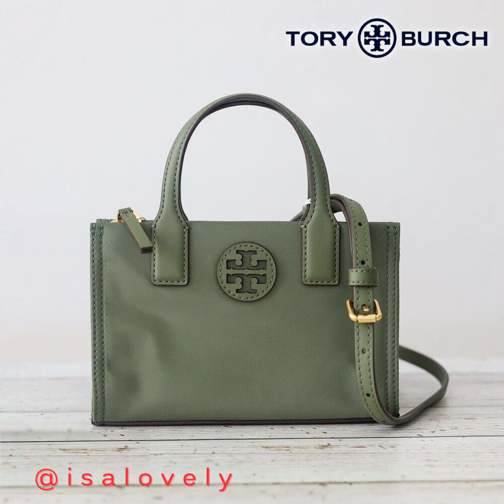 📌Isa Lovely Shop📌  TORY BURCH Ella nylon Mini Tote Bag 146437 Palm Leaf