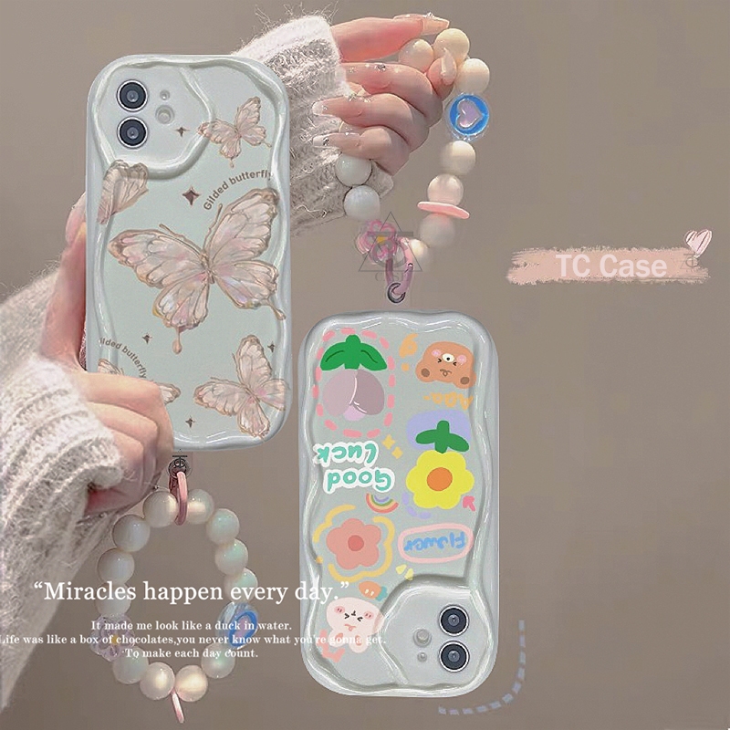เคสโทรศัพท์พร้อมสร้อยข้อมือลูกปัดสำหรับVivo Y21 Y17s Y11 Y20 Y15s Y22 4G Y15 Y17 Y19 Y12a Y02s Y16 Y33s Y31 Y91c Y12 Y30