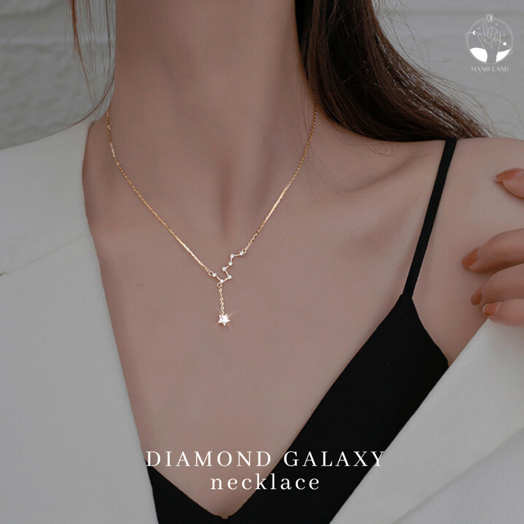 MNL DIAMOND GALAXY สร้อยคอ จี้ประดับเพชร กลุ่มดาวแห่งกาแลคซี่ เครื่องประดับแฟชั่น เงินแท้ ผู้หญิง น่ารัก มินิมอล เกาหลี ราคา ถูกที่สุด ดีลบีเคเค แกลเลอรีภาพที่ 8