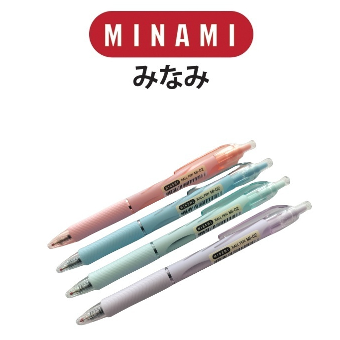 MINAMI (มินามิ) ปากกาลูกลื่น 0.5 mm. MI-02 สีหวาน ตรามินามิ บรรจุ 2 ด้าม /แพ็ค