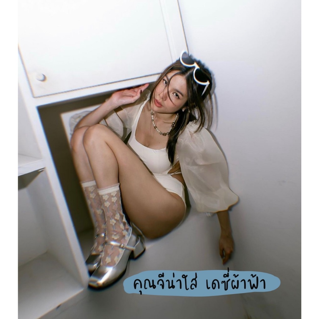 [ส่งจาก กทม.] ถุงเท้าซีทรู บาง เท้าไม่เหม็น ถุงเท้ายาว ระบายอากาศ ยาวครึ่งน่อง - รูปที่ 3