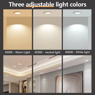 🔥 เปลี่ยนได้ 3 สี 🔥สั่งเยอะจะมีราคาส่ง 5W 9W 12W 15W 18W ไฟดาวน์ไลท์ LED แผงไฟเพดาน