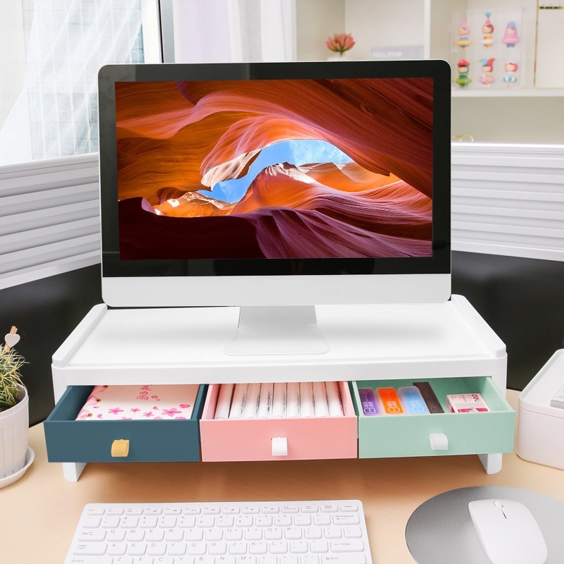 ชั้นวางคอมพิวเตอร์ตั้งโต๊ะ ชั้นวางบนโต๊ะทำงาน ชั้นวางจอคอม