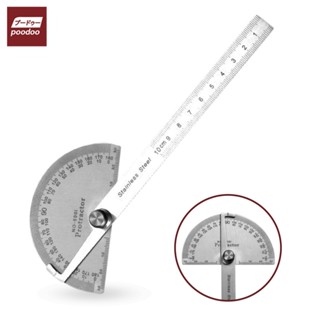 poodoo ไม้บรรทัดวัดมุม 180 องศา ไม้โปรแทรกเตอร์ น้ำหนักเบาทน…