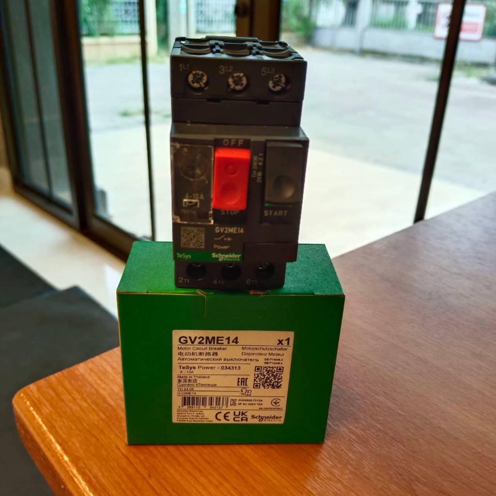 GV2ME14 SCHNEIDER ELECTRIC มอเตอร์เบรกเกอร์ รุ่น GV2 แบบปุ่มกด, 3 เฟส, 6 - 10A, 100kA