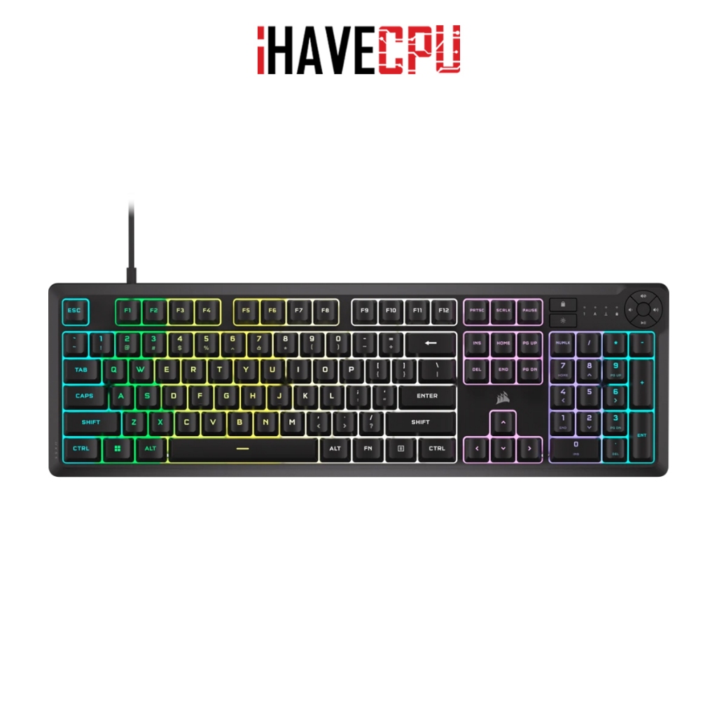 iHAVECPU KEYBOARD (คีย์บอร์ด) CORSAIR K55 CORE (BLACK) (RUBBER DOME - RGB - EN/TH) (CH-9226C65-TH)